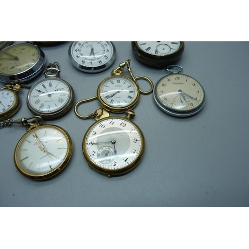 904 - A collection of pocket watches including one silver cased