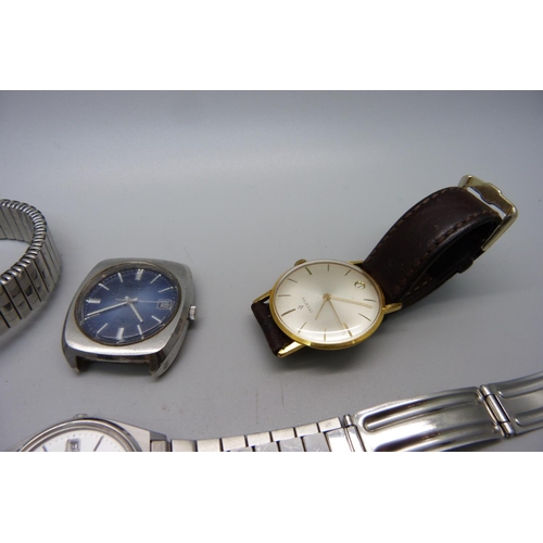 906 - Six wristwatches including two Seiko