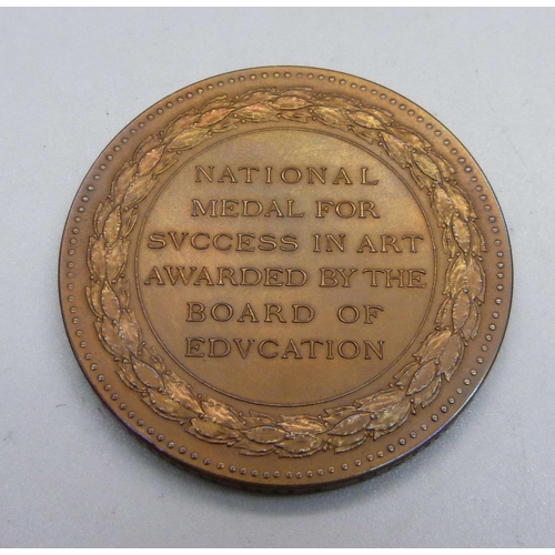 996 - An Edward VII bronze medal, 'National Medal for Success in Art, Board of Education', Lilian Jaggs, 1... 