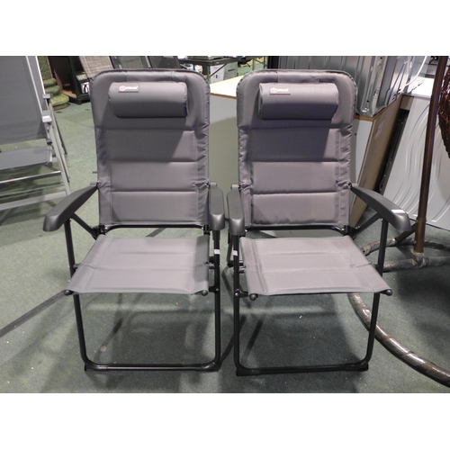 3044 - Pair of Grey Homecall padded folding garden/camping chairs - original RRP £130