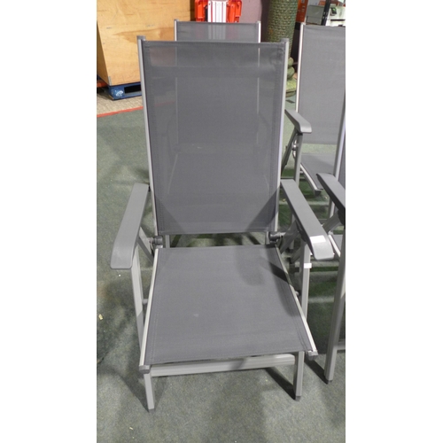 3047 - Pair of Grey adjustable 5-position folding chairs