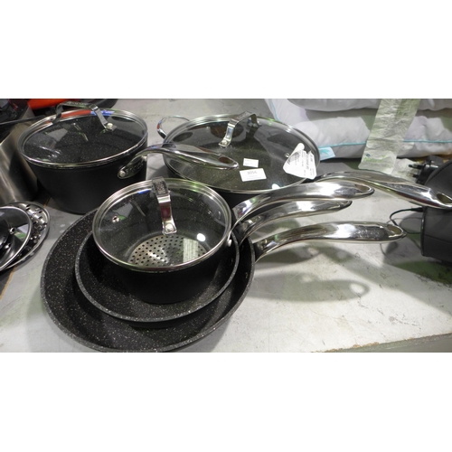 3056 - The Rock Cookware Matte Black Set, original RRP £108.99 + VAT (286-220) * This lot is subject to VAT