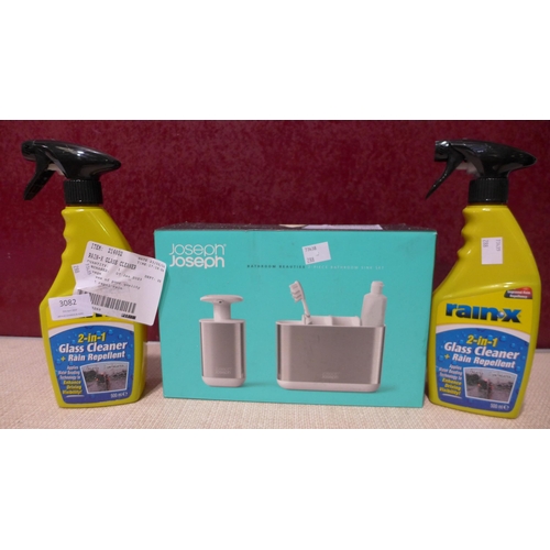 3082 - Rain-X 2-in-1 Glass Cleaner and JJ Bathroom Sink Set (288-44,183) * This lot is subject to VAT