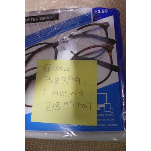 3083 - Various Reading glasses and Clearblue Ovulation Test Sticks  (288-58,59,148,190,192) * This lot is s... 