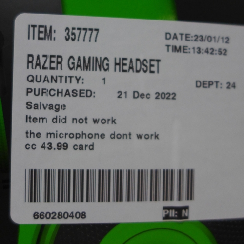 3091 - Razer Gaming Headset (Kraken Green) (286-42) * This lot is subject to VAT