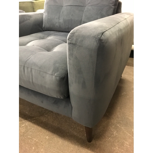 1470 - A slate velvet pinched back armchair