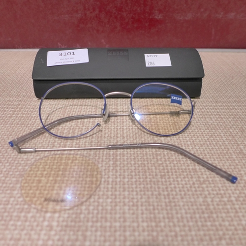 3101 - Zeiss Blue Metal 49X20 Glasses (Damaged Frame) (model:- 22101 401 F/F) (286-47) * This lot is subjec... 