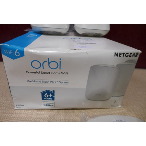 3107 - Netgear Orbi Mesh Wifi System (model:- RBK353-100EUS), original RRP £219.99 + VAT (288-164) * This l... 