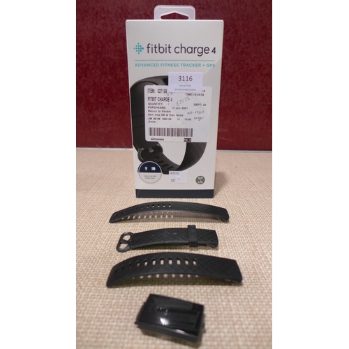 3116 - Fitbit Charge 4 Black (286-183) * This lot is subject to VAT