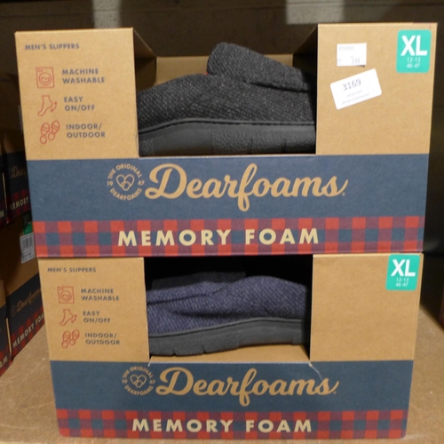 3169 - 4 Pairs of men's Dearfoam mixed coloured slippers - size extra large (12-13) * this lot is subject t... 