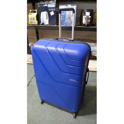 3203 - American Tourister Jetdriver Large 79cm 4-Wheel Blue Spinner Hardside Suitcase (286-44) * This lot i... 