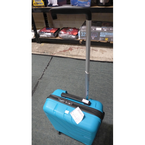 3205 - American Tourister Jetdriver Carry-On Turquoise Suitcase (55cm) Broken Handle (286-185) * This lot i... 