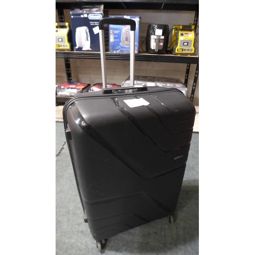 3210 - America Jetdriver Large 79cm 4-Wheel Hardside Spinner Black Suitcase  (286-74) * This lot is subject... 