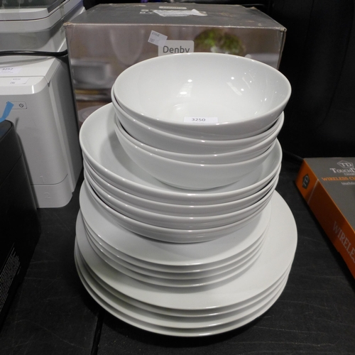 3250 - Denby White Porcelain Dinnerware   (286-180) * This lot is subject to VAT