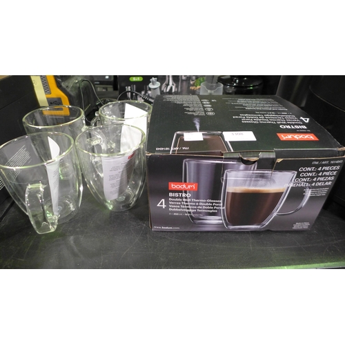 3308 - Bodum Double Wall Clear Mugs (288-275) * This lot is subject to VAT