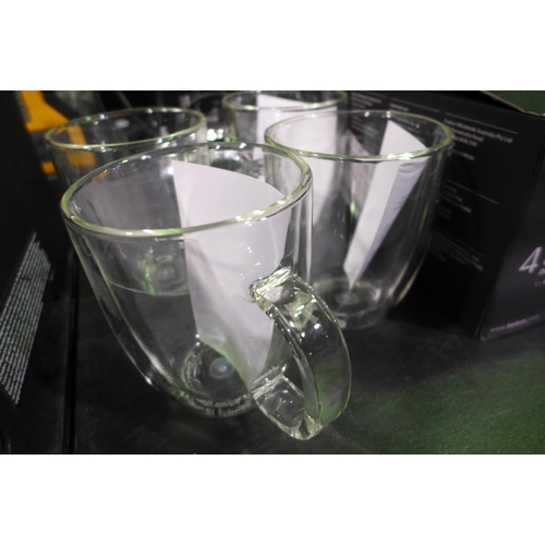 3308 - Bodum Double Wall Clear Mugs (288-275) * This lot is subject to VAT