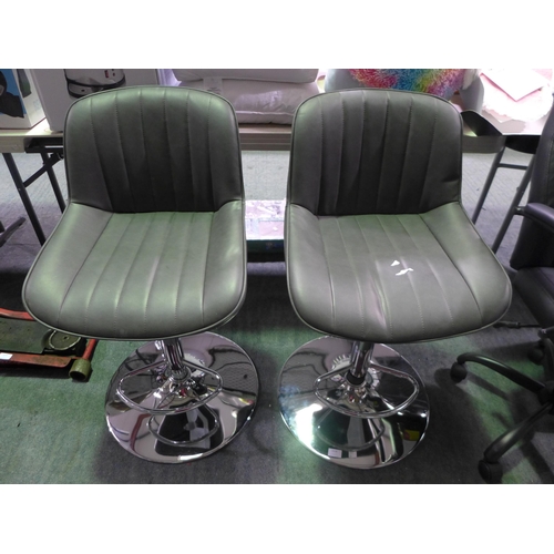 3318 - 2 Grey Bayside Furnishing Gas-Lift Bar Stools (288-171,172) * This lot is subject to VAT