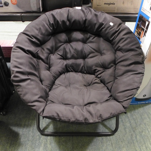 3330 - Oversized Black Fabric Saucer Chair (286-232) * This lot is subject to VAT