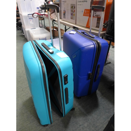 3332 - 2 American Tourister Jetdriver Large 79cm 4 Wheel Spinner Hardside Cases (Broken Zips) (288-252,25) ... 