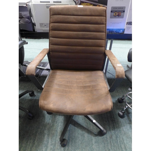 3337 - Kare Design brown fabric office chair - original RRP £129