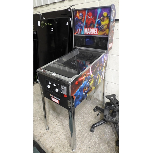 3341 - Arcade1Up Dual Plug Marvel Pinball Machine, (Main Screen Faulty) original RRP £569.99 + VAT (288-29)... 