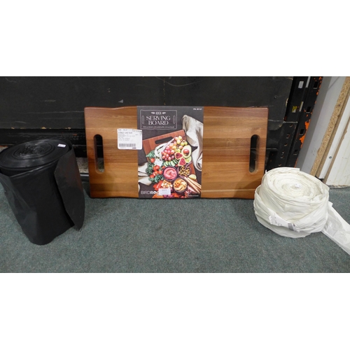 3377 - Banquet Recycled Pedal Bin Liners & Refuse Sacks, Birdrock Acacia Serving Board (288-136,177,182) * ... 