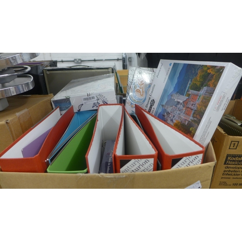 2088 - Quantity of sealed unused jigsaw puzzles & lever arch files