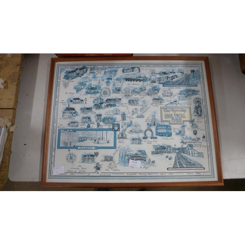 2118 - Framed print 'The Township of Bulwell 1950'