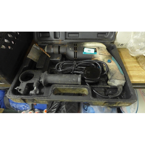 2178 - 240V hammer drill, 2 stall weights and CO2 fire extinguisher