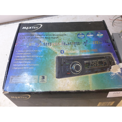 2252 - Maxtek car radio, boxed, unused and one other Goodmans car radio