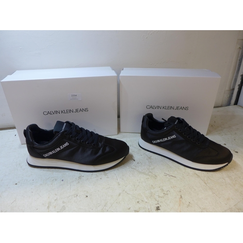 2254 - 2 Pairs of Calvin Klein shoes, low top lace ups, size UK 9.5 and 7