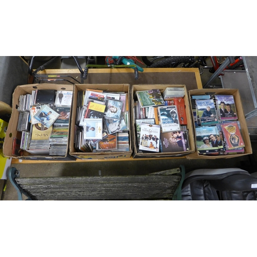 2350 - 4 Boxes of CDs & DVDs, etc.