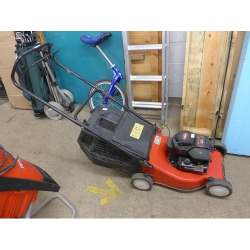 2377 - Champion petrol-driven lawn mower with grass box, non propelled - W