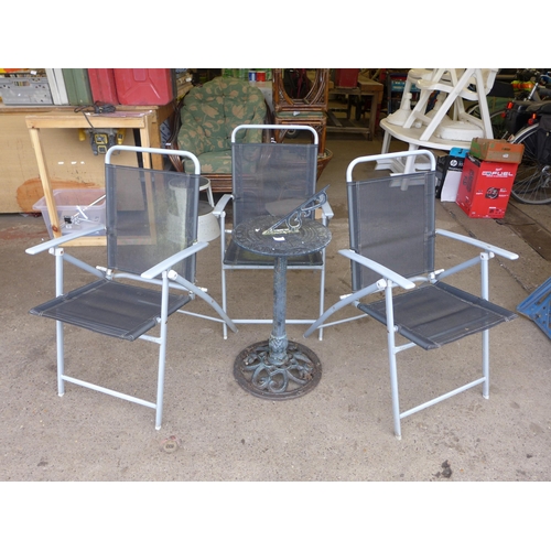 2393 - 3 Folding seats and sun dial