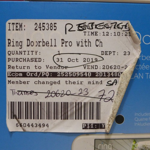 3099 - Ring doorbell Pro and chime pro (288-801)  * This lot is subject to vat