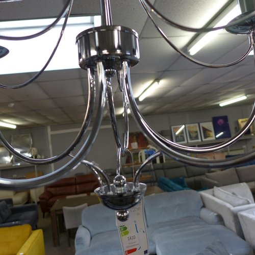 1410 - A Laura Ashley chrome 5 spoke chandelier