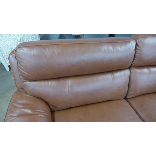 1456 - Grace Brown Leather 2 Seater Recliner, Original RRP £791.66 + vat - odd sides  (4160-10)   * This lo... 