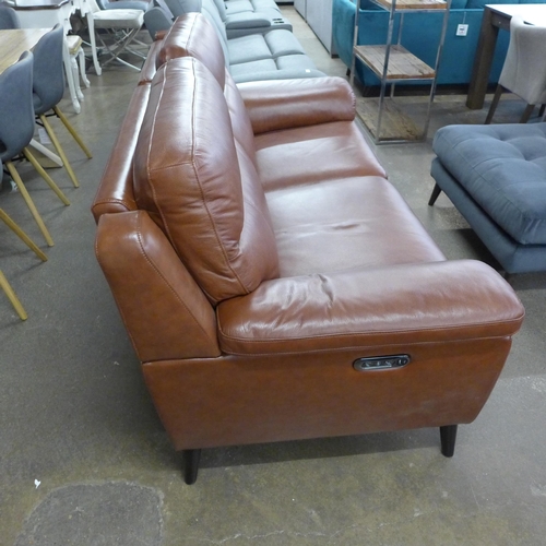 1456 - Grace Brown Leather 2 Seater Recliner, Original RRP £791.66 + vat - odd sides  (4160-10)   * This lo... 