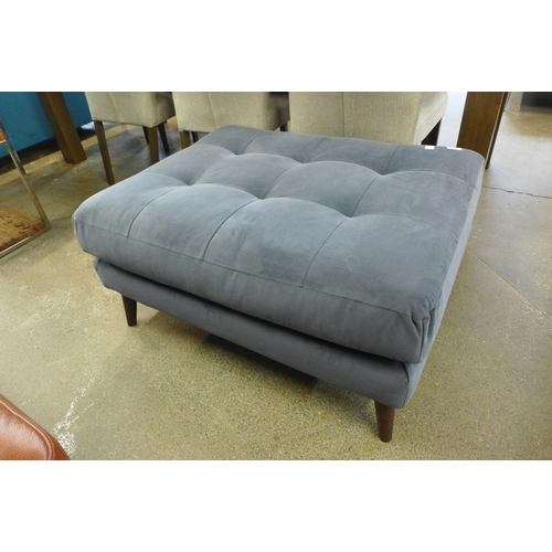 1472 - A slate velvet, pinched top, large footstool