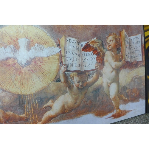 1488 - An Artopweb Cherubs print on board (100 x 48cm)