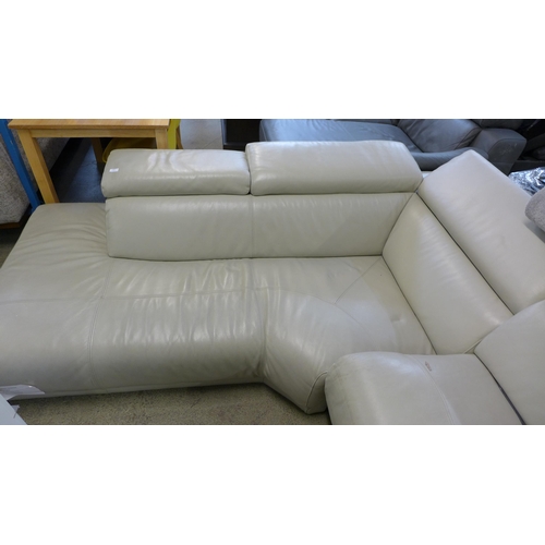 1515 - Three Piece Leather Sectional Left Hand Facing Sofa With Power Headrests, original RRP £1583.33 + VA... 