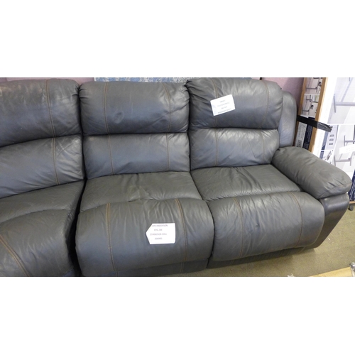 1551 - Dunhill Grey Leather Sofa With Power Reclining Motion, original RRP £1499.91 + VAT (4164-197916) * T... 