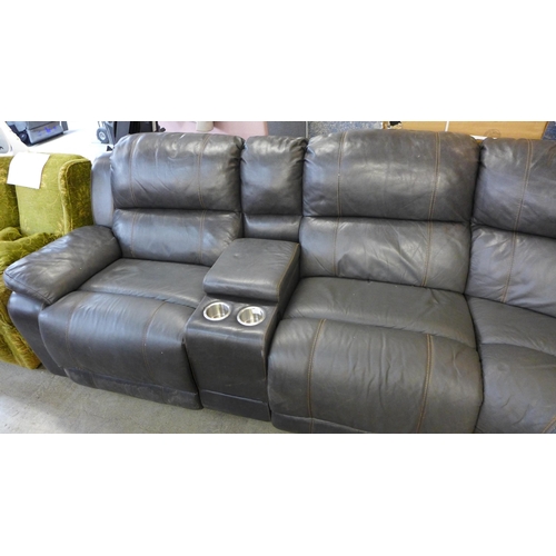 1551 - Dunhill Grey Leather Sofa With Power Reclining Motion, original RRP £1499.91 + VAT (4164-197916) * T... 