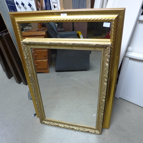 1557 - Two gold gilt framed mirrors