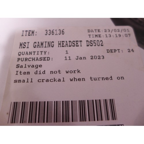 3121 - MSi Gaming Headset (model:- DS502) (288-160) * This lot is subject to VAT