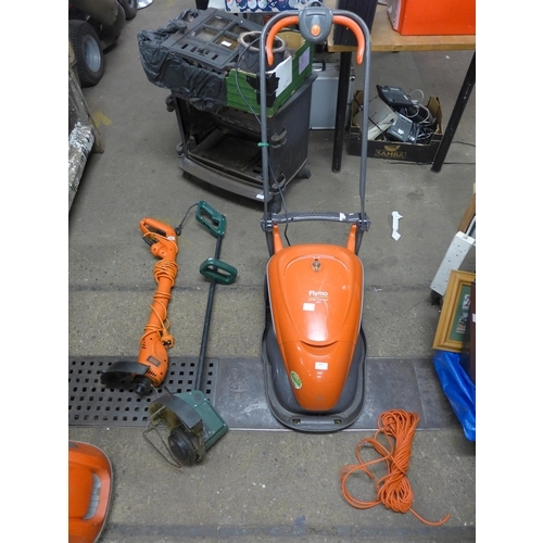 2355 - Flymo Hover Compact 350 with 2 strimmers - lawn mower failed electrical safety test due to damaged c... 