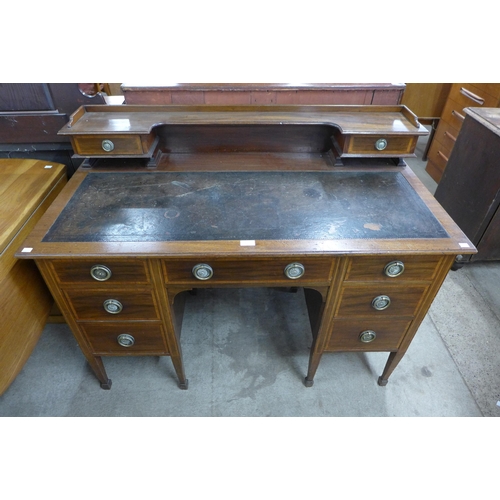 115 - A late Victorian Warings inlaid mahogany desk