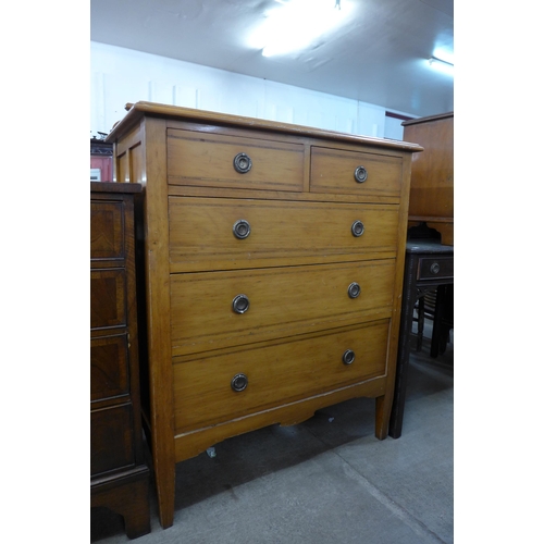 148 - An Edward VII inlaid satin birch chest of drawers