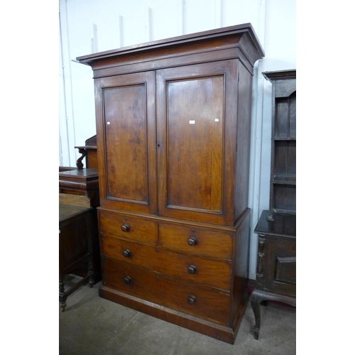 15 - A Victorian mahogany linen press