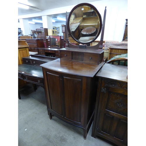 151 - An Edward VII mahogany fitted bow front bachelors washstand